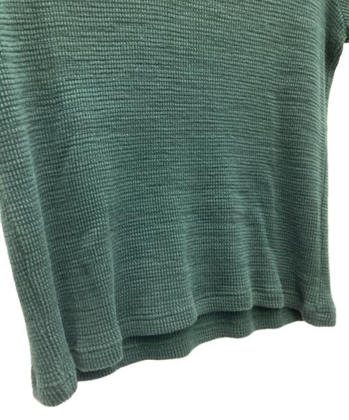 mina perhonen（ミナ ペルホネン）mina perhonen (ミナ ペルホネン) ヘンリーネックワッフルTEE グリーン サイズ:SIZE Mの古着・服飾アイテム