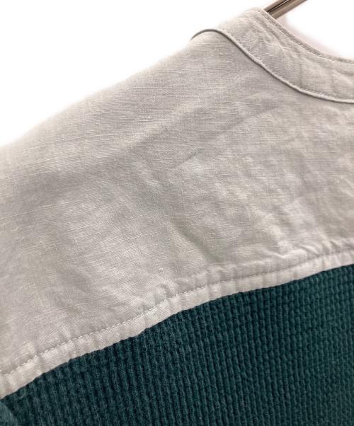 mina perhonen（ミナ ペルホネン）mina perhonen (ミナ ペルホネン) ヘンリーネックワッフルTEE グリーン サイズ:SIZE Mの古着・服飾アイテム
