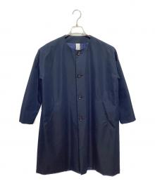 ironari（イロナリ）の古着「ノーカラーロングサクラコート」｜ネイビー