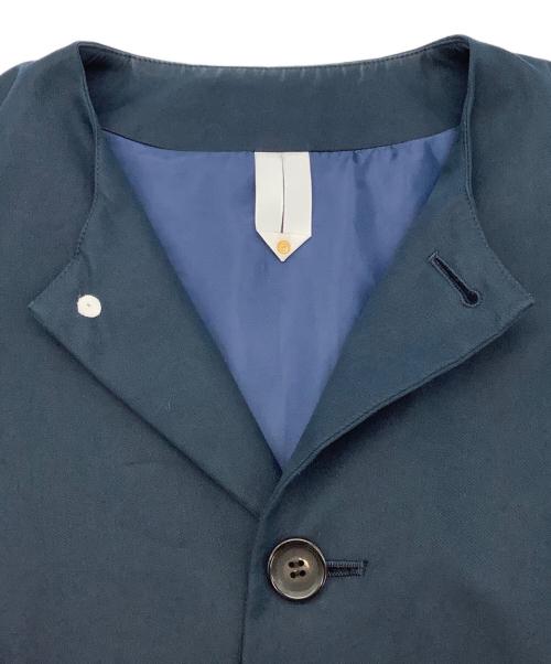 ironari（イロナリ）ironari (イロナリ) ノーカラーロングサクラコート ネイビーの古着・服飾アイテム