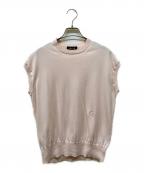 DRAWERドゥロワー）の古着「16G天竺編みノースリーブニット」｜ピンク