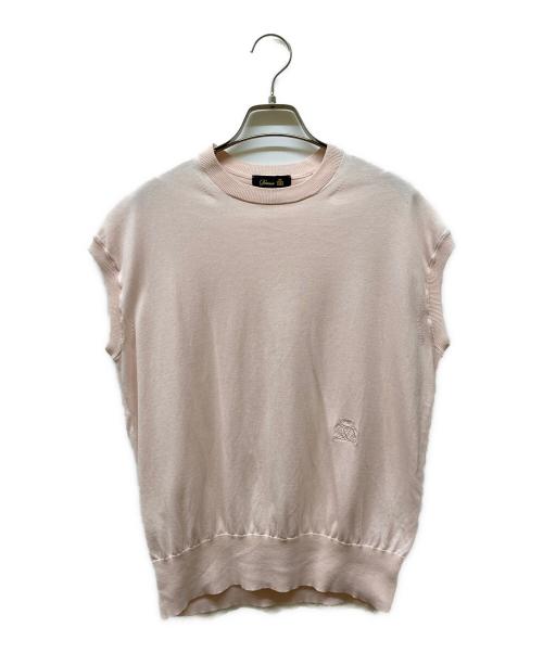 DRAWER（ドゥロワー）DRAWER (ドゥロワー) 16G天竺編みノースリーブニット ピンク サイズ:-の古着・服飾アイテム