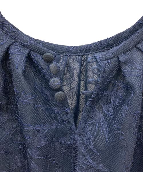 CELFORD（セルフォード）CELFORD (セルフォード) ギャザースリーブレースブラウス ネイビー サイズ:SIZE 36 未使用品の古着・服飾アイテム
