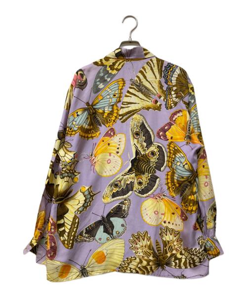 GUCCI（グッチ）GUCCI (グッチ) バタフライシルクシャツ パープル サイズ:42の古着・服飾アイテム