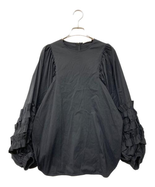YORI（ヨリ）YORI (ヨリ) サークルフリルスリーブブラウス ブラック サイズ:FREEの古着・服飾アイテム