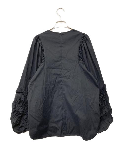 YORI（ヨリ）YORI (ヨリ) サークルフリルスリーブブラウス ブラック サイズ:FREEの古着・服飾アイテム