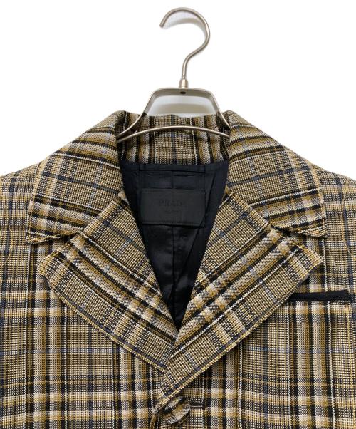 PRADA（プラダ）PRADA (プラダ) エルボパッチチェックチェスターコート サイズ:44の古着・服飾アイテム