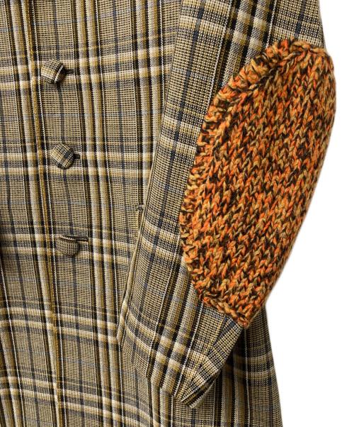 PRADA（プラダ）PRADA (プラダ) エルボパッチチェックチェスターコート サイズ:44の古着・服飾アイテム