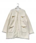 ADAWASアダワス）の古着「ニットツイードジャケット」｜ホワイト