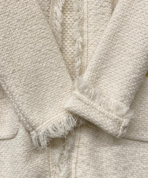 ADAWAS（アダワス）ADAWAS (アダワス) ニットツイードジャケット ホワイト サイズ:FREEの古着・服飾アイテム