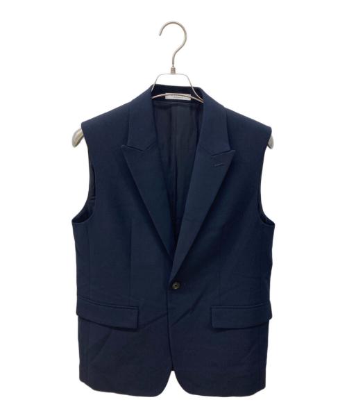 MACPHEE（マカフィー）MACPHEE (マカフィー) ストレッチポプリン ラペルカラージレ ネイビー サイズ:36の古着・服飾アイテム