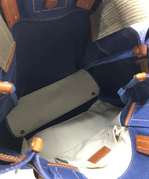 genten（ゲンテン）genten (ゲンテン) ピアンタ2 キャンバスリュック ネイビー×ブラウンの古着・服飾アイテム