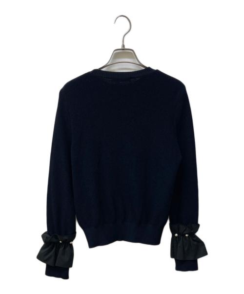 Rene（ルネ）Rene (ルネ) パールフリル袖ニット ブラック サイズ:34の古着・服飾アイテム