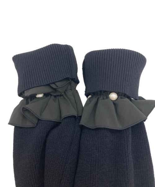 Rene（ルネ）Rene (ルネ) パールフリル袖ニット ブラック サイズ:34の古着・服飾アイテム