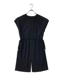 ADORE（アドーア）の古着「バックサテンストライプロングブラウス」｜ブラック