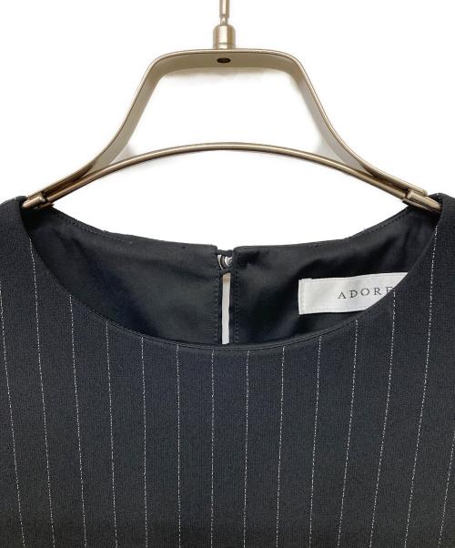 ADORE（アドーア）ADORE (アドーア) バックサテンストライプロングブラウス ブラック サイズ:38の古着・服飾アイテム