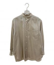 YLEVE（イレーヴ）の古着「エステートキュプラストライプシャツ」｜ベージュ