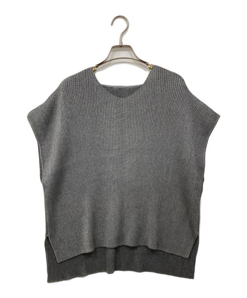 SPECCHIO（スペッチオ）SPECCHIO (スペッチオ) ノースリーブプリーツブラウス グレー サイズ:40の古着・服飾アイテム