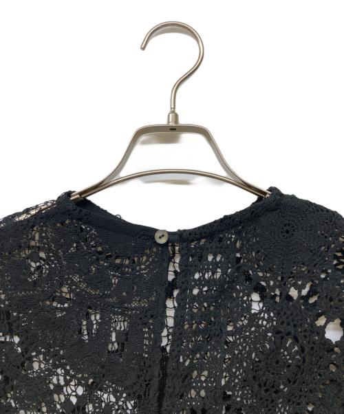 MALION VINTAGE（マリオンヴィンテージ）MALION VINTAGE (マリオンヴィンテージ) クロシェレースブラウス ブラック サイズ:FREEの古着・服飾アイテム