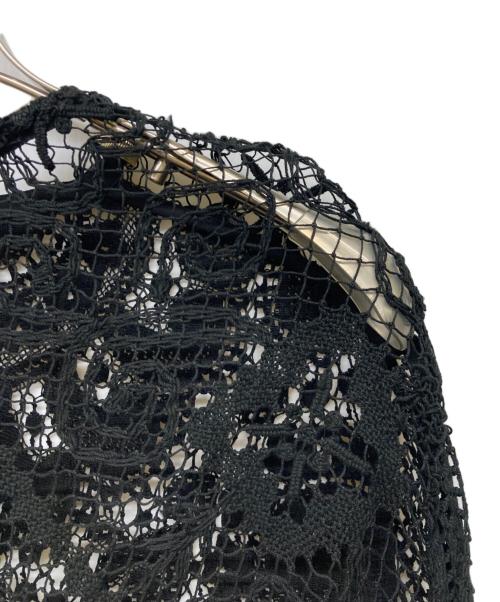 MALION VINTAGE（マリオンヴィンテージ）MALION VINTAGE (マリオンヴィンテージ) クロシェレースブラウス ブラック サイズ:FREEの古着・服飾アイテム