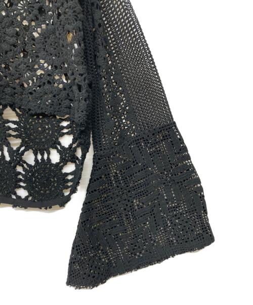 MALION VINTAGE（マリオンヴィンテージ）MALION VINTAGE (マリオンヴィンテージ) クロシェレースブラウス ブラック サイズ:FREEの古着・服飾アイテム