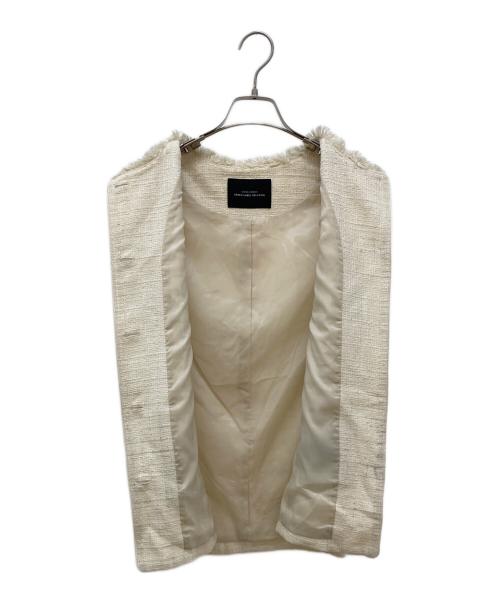 green label relaxing（グリーンレーベルリラクシング）green label relaxing (グリーンレーベルリラクシング) ツイードフリンジポケットベスト アイボリー サイズ:FREEの古着・服飾アイテム