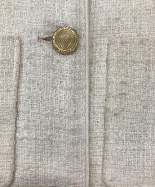 green label relaxing（グリーンレーベルリラクシング）green label relaxing (グリーンレーベルリラクシング) ツイードフリンジポケットベスト アイボリー サイズ:FREEの古着・服飾アイテム