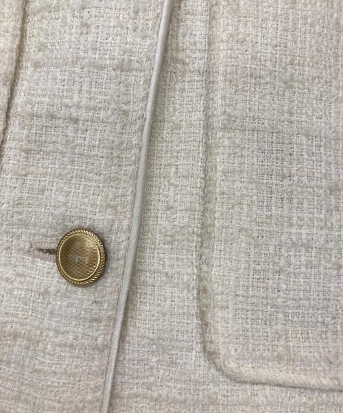 green label relaxing（グリーンレーベルリラクシング）green label relaxing (グリーンレーベルリラクシング) ツイードフリンジポケットベスト アイボリー サイズ:FREEの古着・服飾アイテム