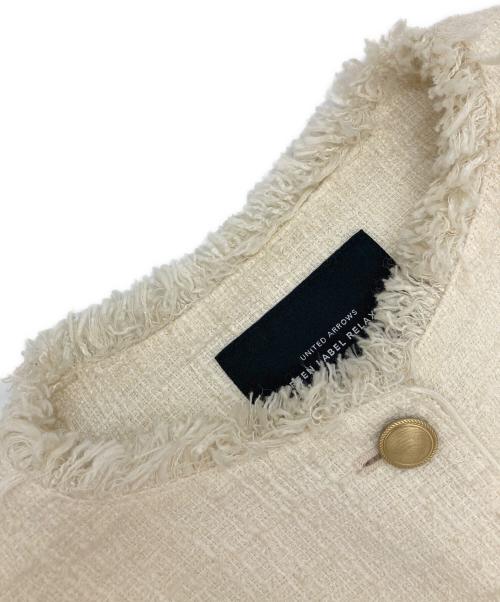 green label relaxing（グリーンレーベルリラクシング）green label relaxing (グリーンレーベルリラクシング) ツイードフリンジポケットベスト アイボリー サイズ:FREEの古着・服飾アイテム