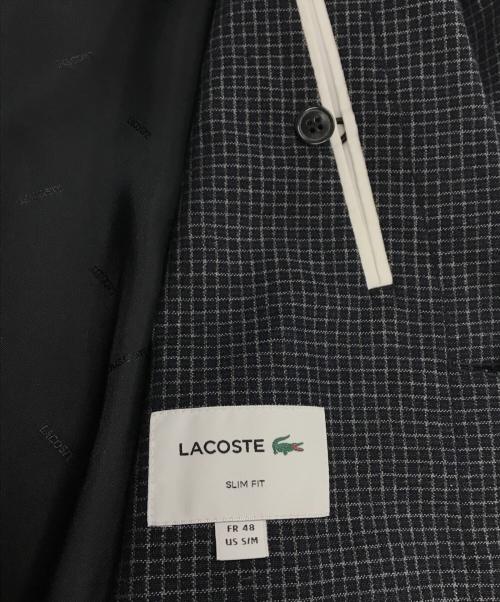 LACOSTE（ラコステ）LACOSTE (ラコステ) チェックフランネルテーラードジャケット VH1537 グレー サイズ:48の古着・服飾アイテム
