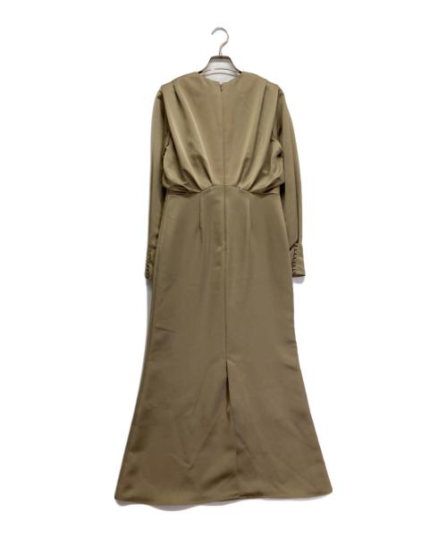 anuans（アニュアンス）anuans (アニュアンス) サテンナローワンピース ベージュ サイズ:Sの古着・服飾アイテム