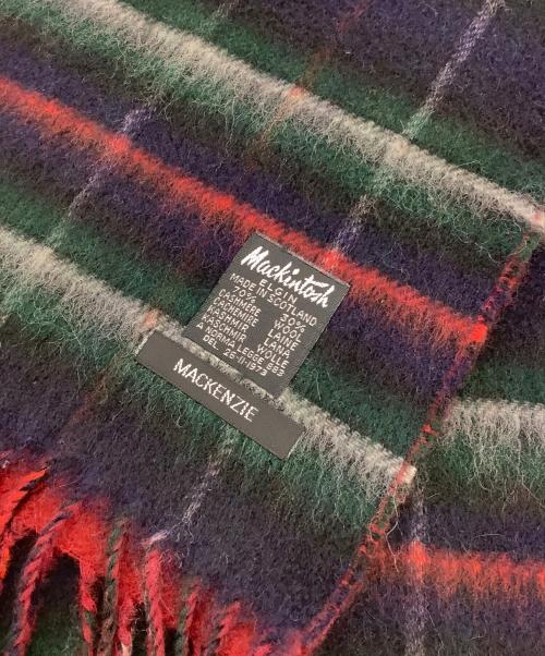 MACKINTOSH（マッキントッシュ）MACKINTOSH (マッキントッシュ) MACKENZIE カシミヤ ブレンド タータンチェック マフラー ネイビーの古着・服飾アイテム