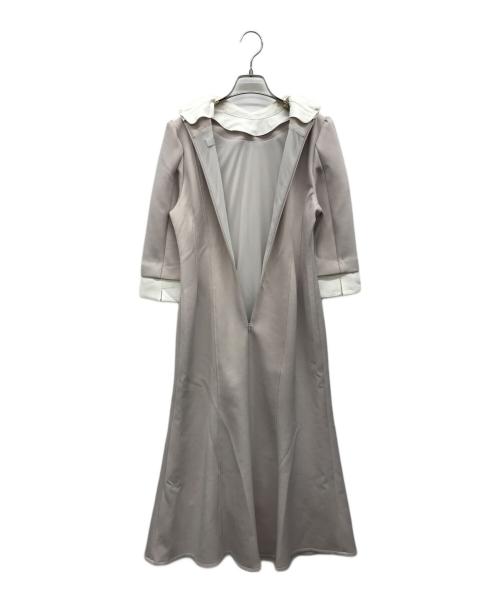 CELFORD（セルフォード）CELFORD (セルフォード) エンブロイダリーカラーポンチワンピース ベージュ サイズ:38の古着・服飾アイテム