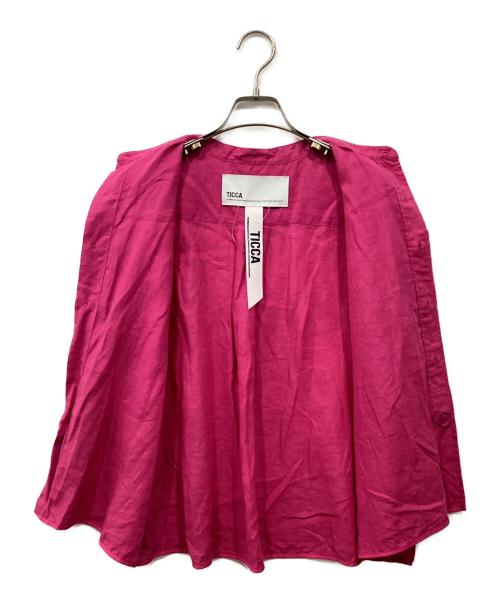 ticca（ティッカ）TICCA (ティッカ) リネンフレンチシャツ ピンク サイズ:Freeの古着・服飾アイテム