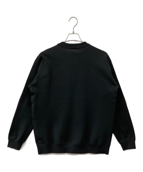 DESCENTE ALLTERRAIN（デザイント オルテライン）Descente ALLTERRAIN (デザイント オルテライン) フュージョンニットストライプクルーネック ブラック サイズ:Fの古着・服飾アイテム