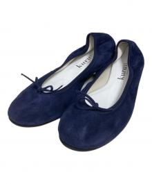 kurun（クルン）の古着「スウェードバレエパンプス」｜ネイビー