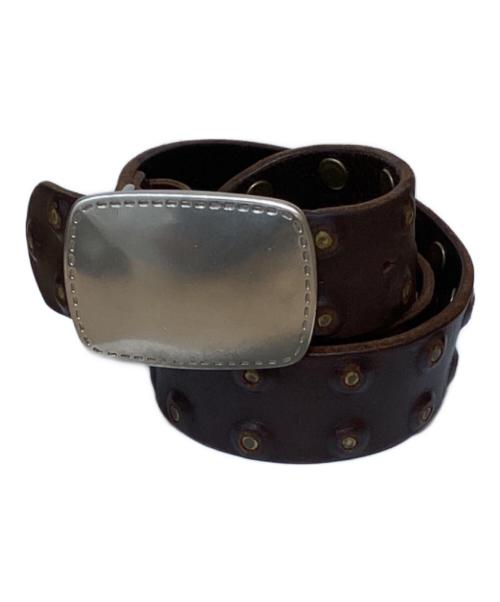 Maison Martin Margiela（メゾンマルタンマルジェラ）Maison Martin Margiela (メゾンマルタンマルジェラ) スタッズレザーベルト ブラウン サイズ:85の古着・服飾アイテム