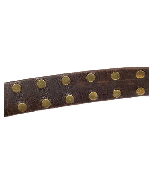 Maison Martin Margiela（メゾンマルタンマルジェラ）Maison Martin Margiela (メゾンマルタンマルジェラ) スタッズレザーベルト ブラウン サイズ:85の古着・服飾アイテム