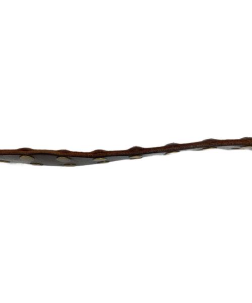 Maison Martin Margiela（メゾンマルタンマルジェラ）Maison Martin Margiela (メゾンマルタンマルジェラ) スタッズレザーベルト ブラウン サイズ:85の古着・服飾アイテム