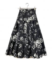 rienda（リエンダ）の古着「サーキュラーティアードJ／Wフレアスカート」｜ブラック