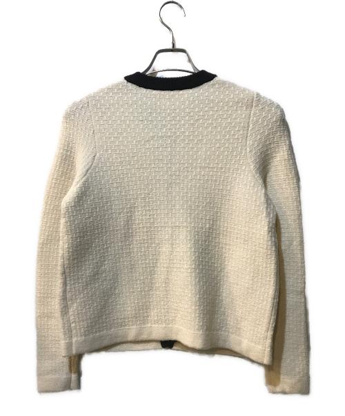 ESTNATION（エストネーション）ESTNATION (エストネーション) バイカラーツイードカーディガン アイボリー サイズ:Freeの古着・服飾アイテム