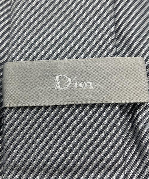Christian Dior（クリスチャン ディオール）Christian Dior (クリスチャン ディオール) ストライプネクタイ グレー サイズ:表記なしの古着・服飾アイテム