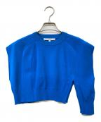 UN3D.アンスリード）の古着「アシンメトリーショートニット」｜ブルー