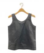 MM6 Maison Margielaエムエムシックスメゾンマルジェラ）の古着「レザーベスト」｜ブラック