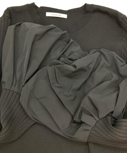 CADUNE（カデュネ）CADUNE (カデュネ) 袖バルーンニット ブラック サイズ:38の古着・服飾アイテム