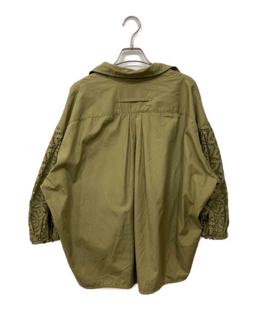 ticca（ティッカ）ticca (ティッカ) コットンレースパフスリーブブラウス カーキ サイズ:Freeの古着・服飾アイテム
