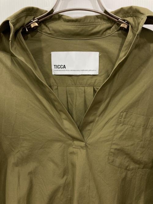 ticca（ティッカ）ticca (ティッカ) コットンレースパフスリーブブラウス カーキ サイズ:Freeの古着・服飾アイテム