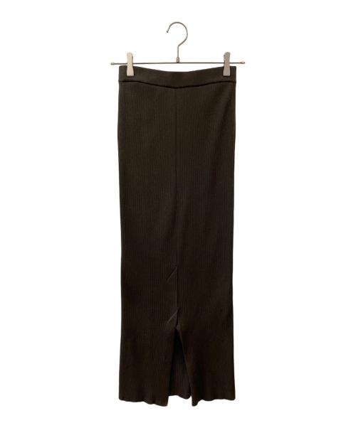 CHAOS（カオス）Chaos (カオス) 16Gインプレリブニット タイトロングスカート ブラウン サイズ:Fの古着・服飾アイテム