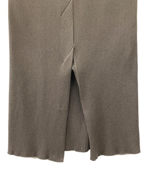 CHAOS（カオス）Chaos (カオス) 16Gインプレリブニット タイトロングスカート ブラウン サイズ:Fの古着・服飾アイテム