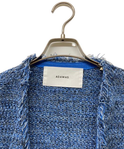 ADAWAS（アダワス）ADAWAS (アダワス) SUMMER TWEED KNIT JACKET ブルー サイズ:FREEの古着・服飾アイテム